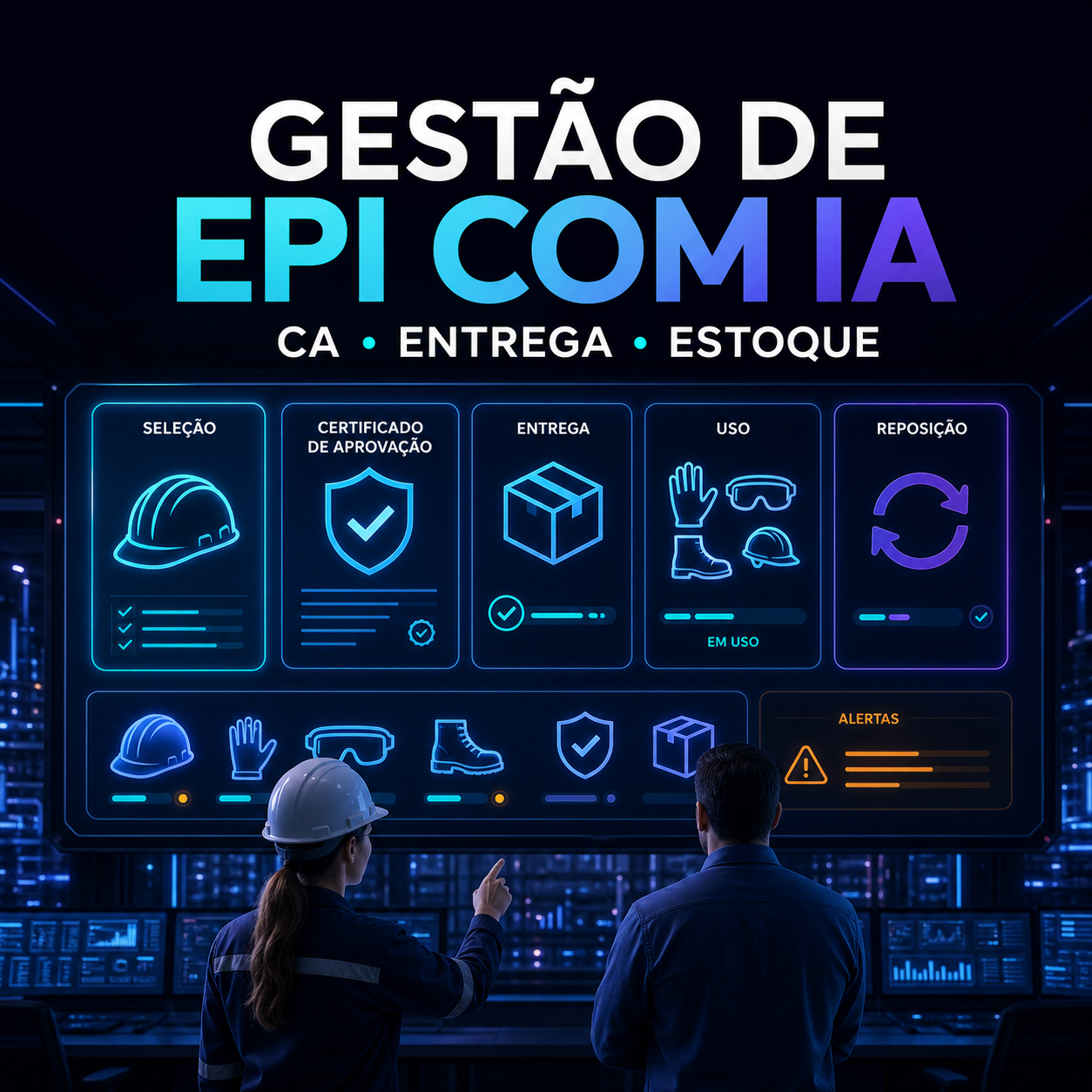 Automação da gestão de EPI com IA conectando CA, entrega e estoque