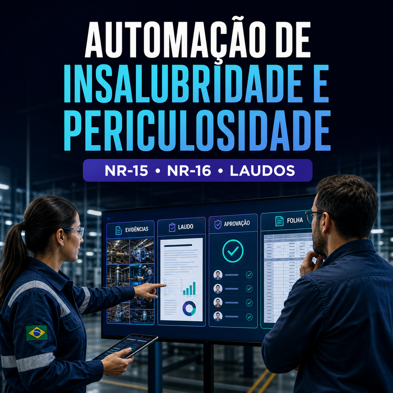 Automação de insalubridade e periculosidade com IA conectando NR-15, NR-16 e laudos
