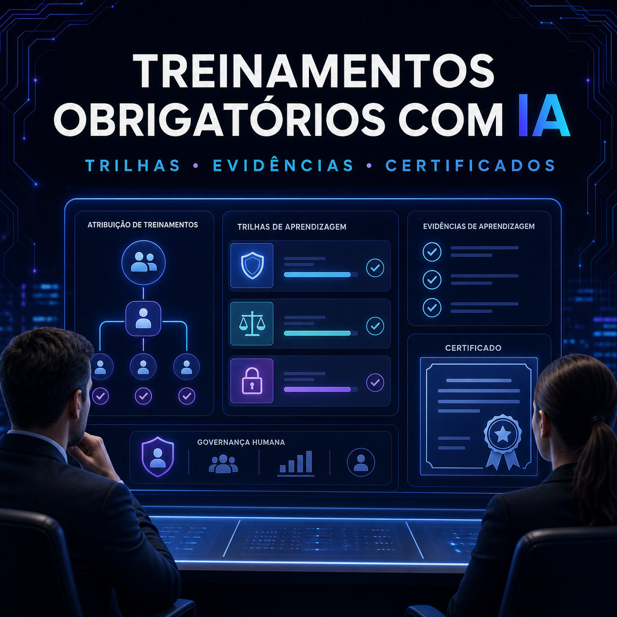 Automação de treinamentos obrigatórios com IA conectando trilhas, evidências e certificados