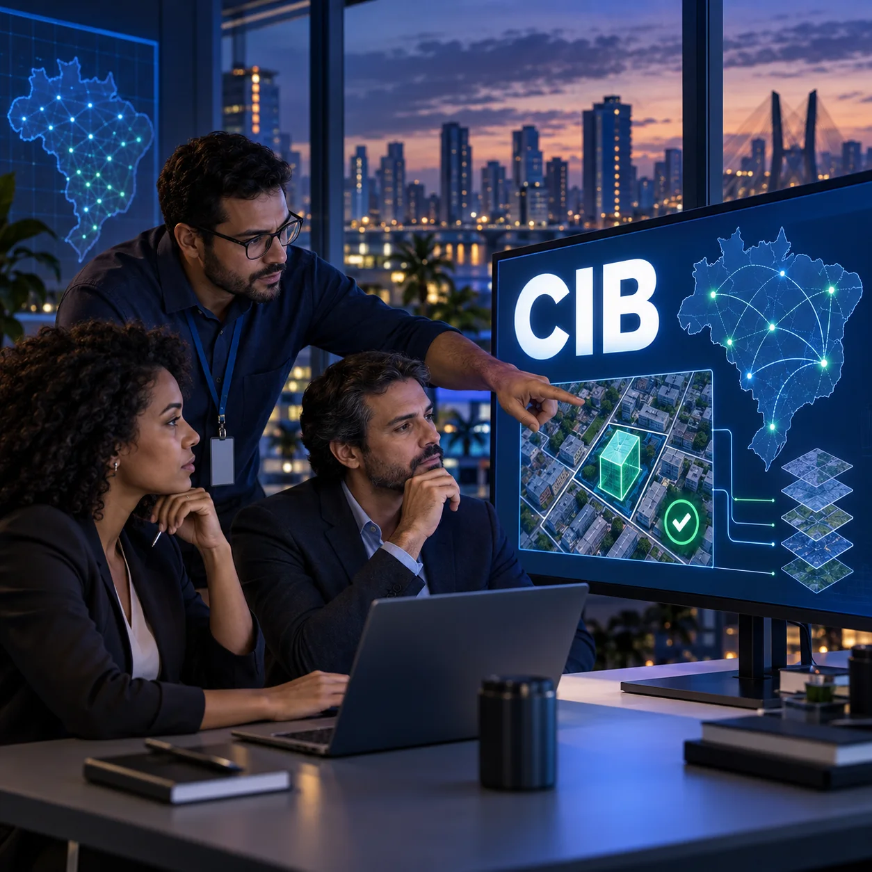 Profissionais validam mapa urbano, imóveis e identificadores CIB em sistema integrado