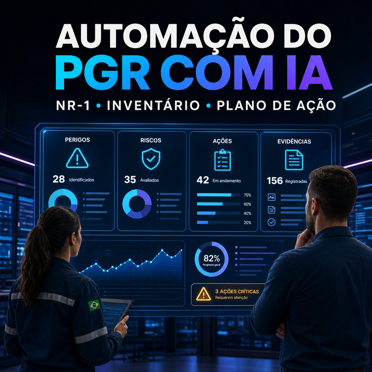 Automação do PGR com IA conectando NR-1, inventário de riscos e plano de ação